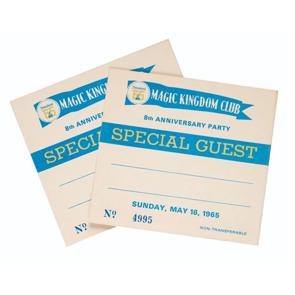 A Pair of Magic Kingdom Club Special Guest Party Passes.