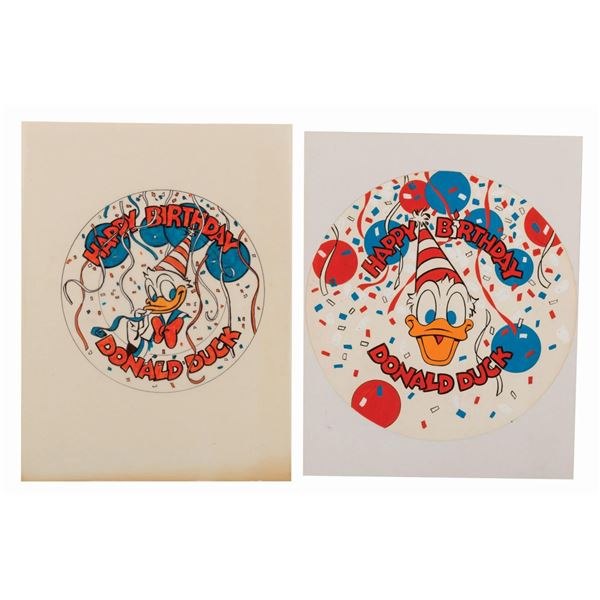 A Pair of Donald Duck Birthday Concept Drawings.