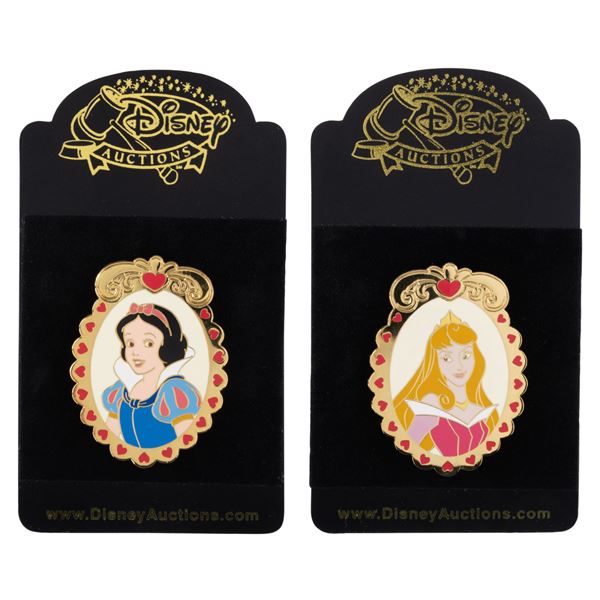 A Pair of Disney Auctions Snow White and Aurora Pins.