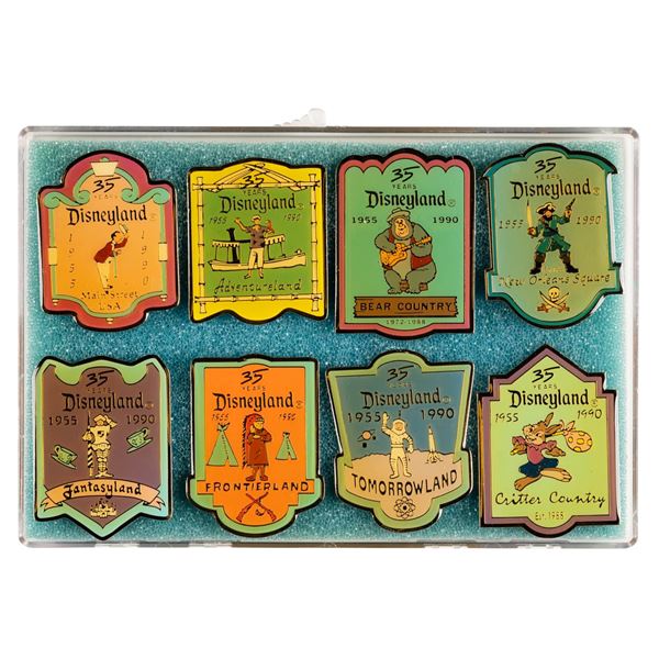 A Set of Disneyland 35th Anniversary "Land Pins."