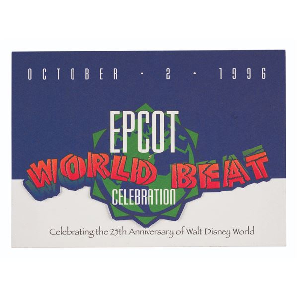 An EPCOT World Beat Celebration Program.