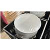 Image 2 : 4 CRATES OF WHITE 9" ROUND COMMERCIAL RESTAURANT SIDE PLATES *CRATES INCLUDED*