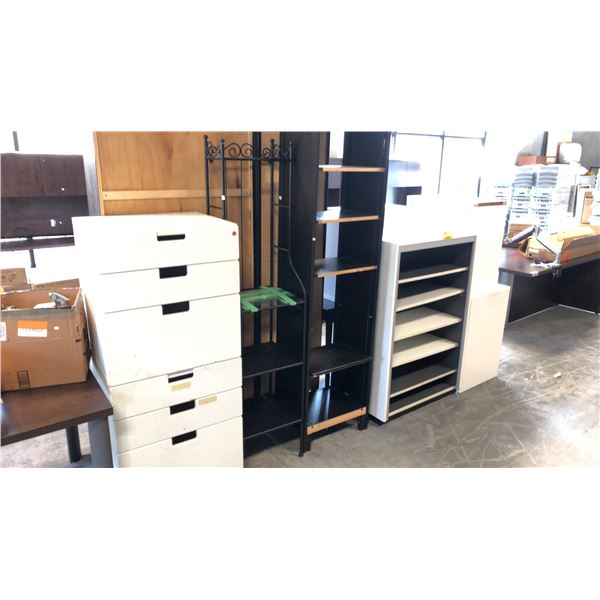 DRESSERS, ORGANIZERS, NIGHT STANDS, A DESK AND CUPBOARDS