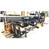 Image 1 : METAL WORKOUT STATION WITH VARIOUS ATTACHMENTS, METAL BIKE FRAME AND ORANGE METAL PIECES