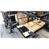 Image 2 : METAL WORKOUT STATION WITH VARIOUS ATTACHMENTS, METAL BIKE FRAME AND ORANGE METAL PIECES