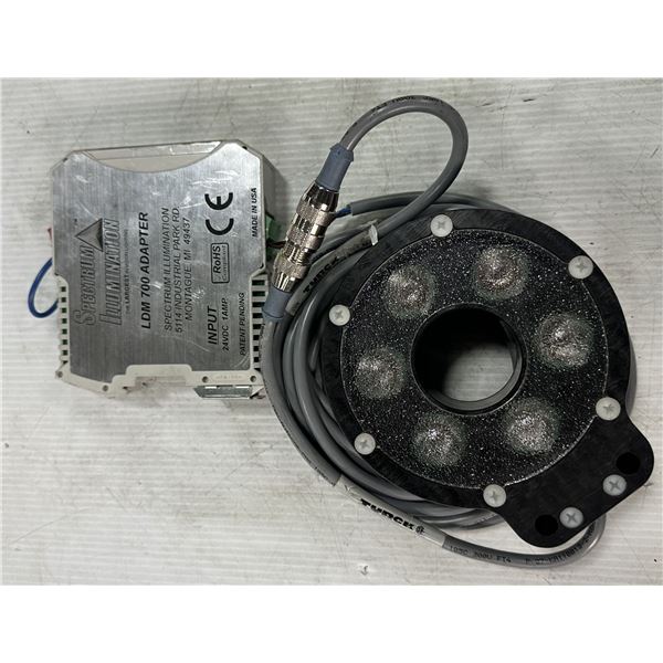 Spectrum Illumination #MRL3.5-630 Vision Light w/#LDM 700 Adapter & U3210-01 Turck Cable