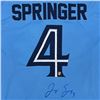 Image 2 : GEORGE SPRINGER SIGNED TORONTO BLUE JAYS HOCKEY JERSEY FROZEN POND COA