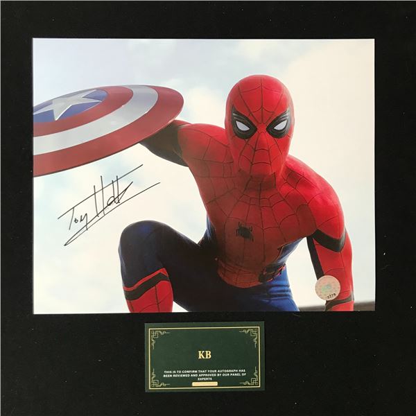 TOM HOLLAND SIGNED "SPIDER-MAN" 8X10 PHOTO (KB AUTHENTICS COA)