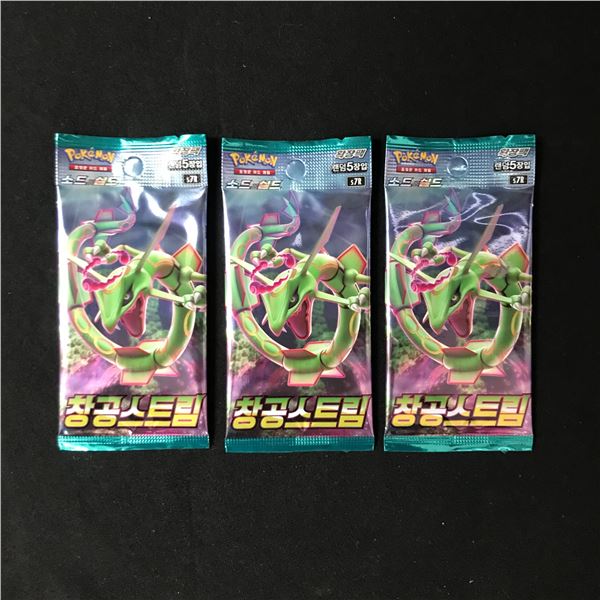LOT OF 3 UNOPENED POKEMON CARD PACKS FROM KOREA