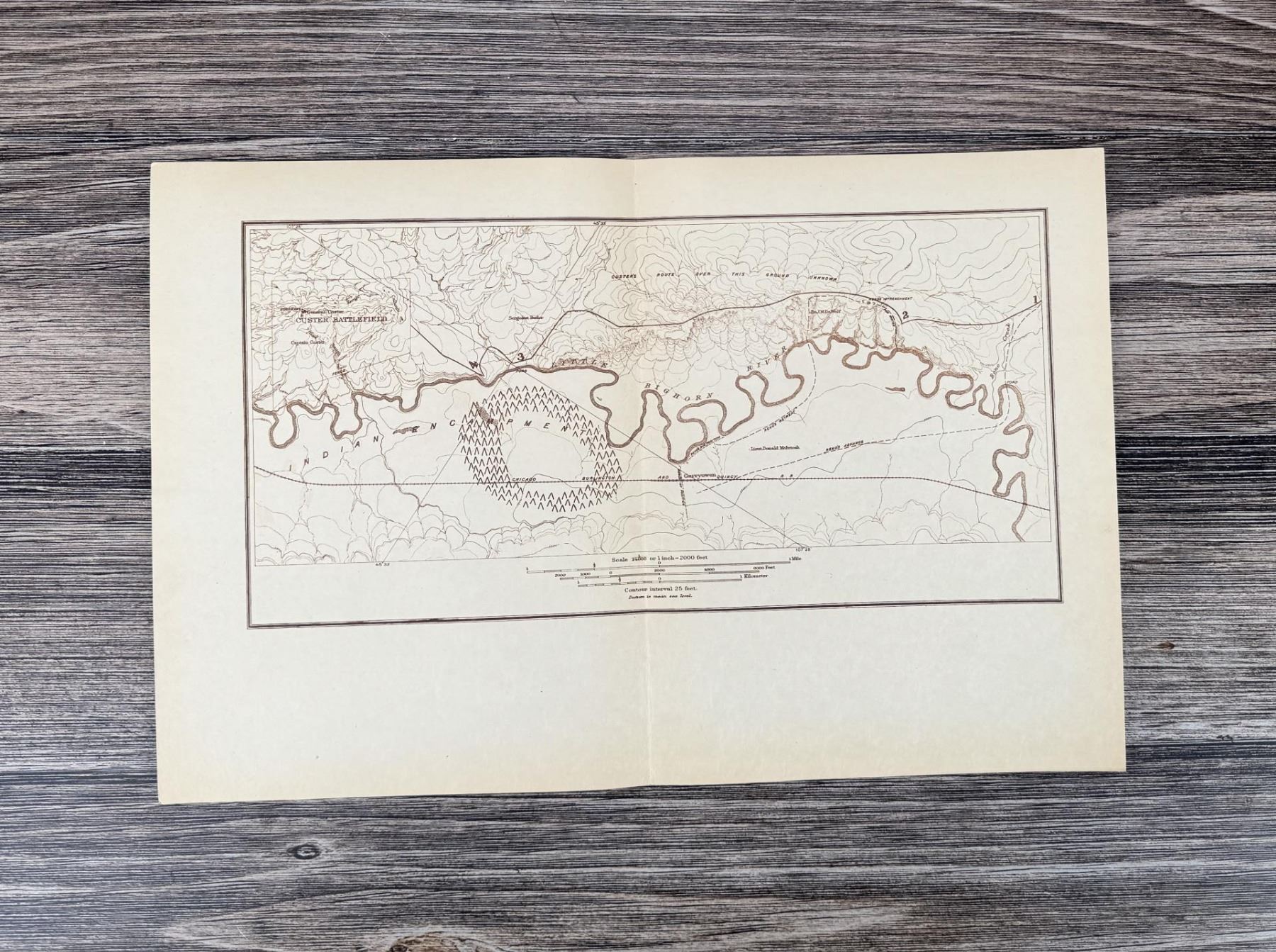 Edward Curtis The Custer Battlefield Map
