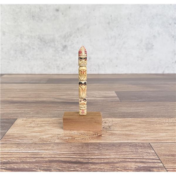1950s Northwest Coast Carved Bone Totem Pole