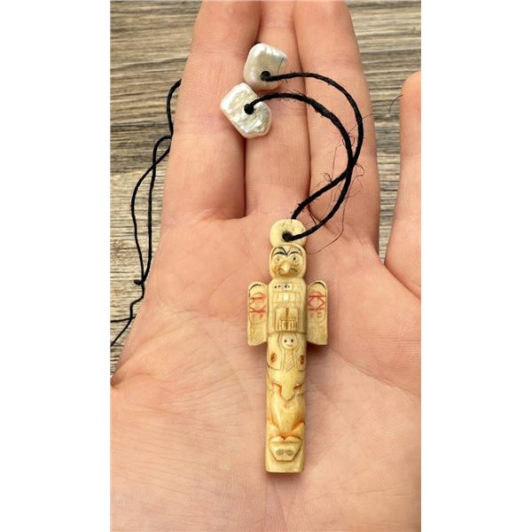 Alaskan Inuit Eskimo Totem Pole Necklace