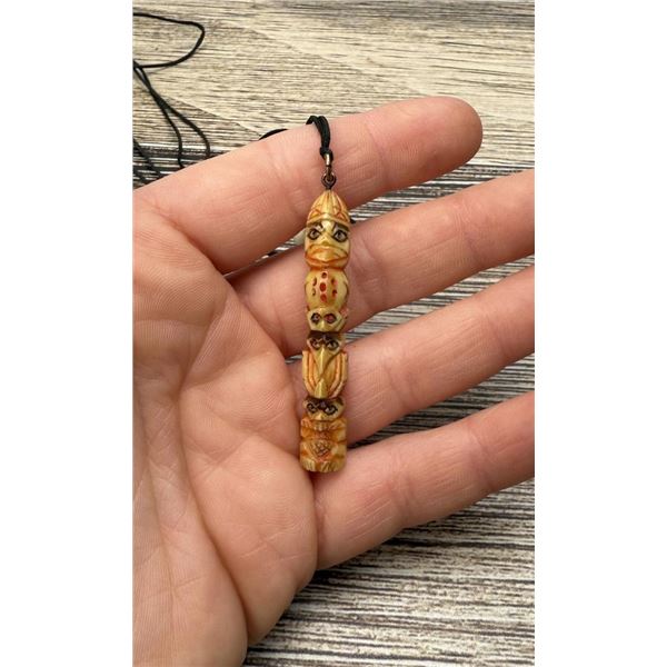 Alaskan Inuit Eskimo Totem Pole Necklace