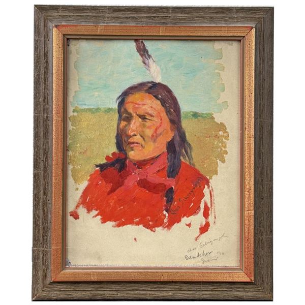 Charles Schreyvogel Chief Black Horn Painting