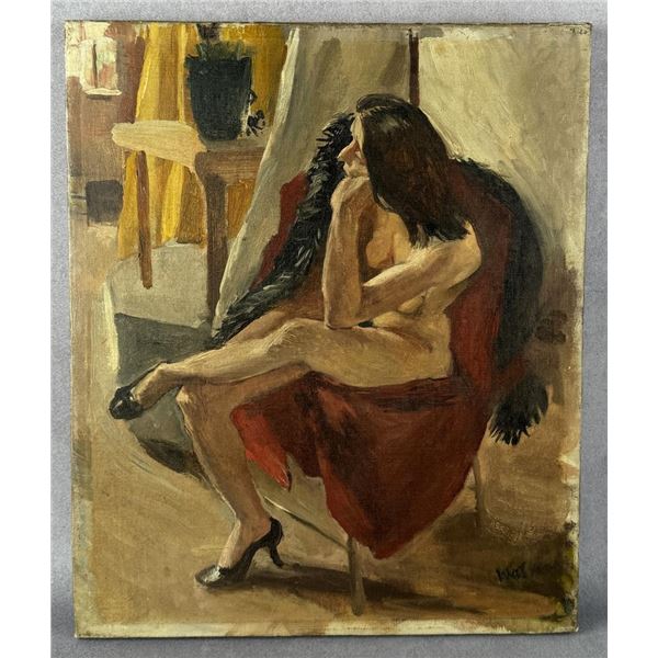 Franklin Watkins Nude Oil on Canvas Painting