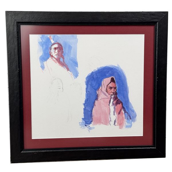 Mark Maggiori Taos Pueblo Watercolor Painting