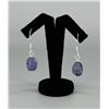 Image 1 : Sterling Silver Rough Tanzanite Earrings