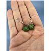 Image 2 : Sterling Silver Nephrite Jade Ball Earrings