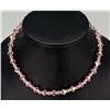 Image 1 : Art Deco Faceted Pink Aurora Glass Necklace