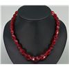 Image 1 : Art Deco Faceted Red Glass Flapper Necklace