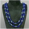 Image 1 : Blue & Clear Glass Flapper Bead Necklace