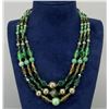 Image 1 : Art Deco Green Blown Glass Flapper Necklace