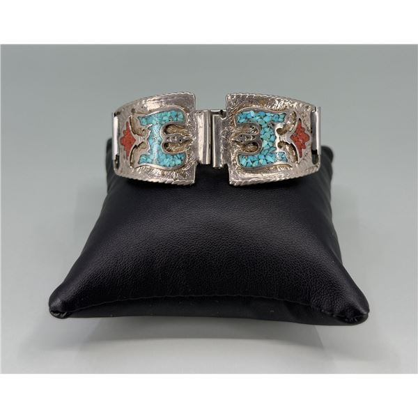 Zuni Chip Inlay Peyote Bird Watch Tips