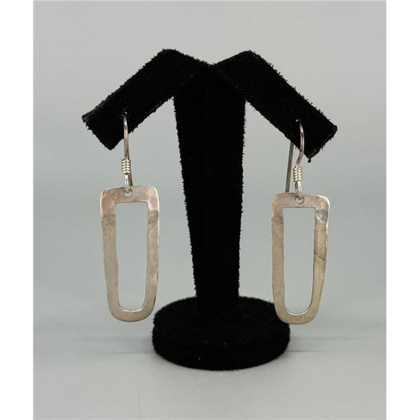 Navajo Hammered Sterling Silver Earrings