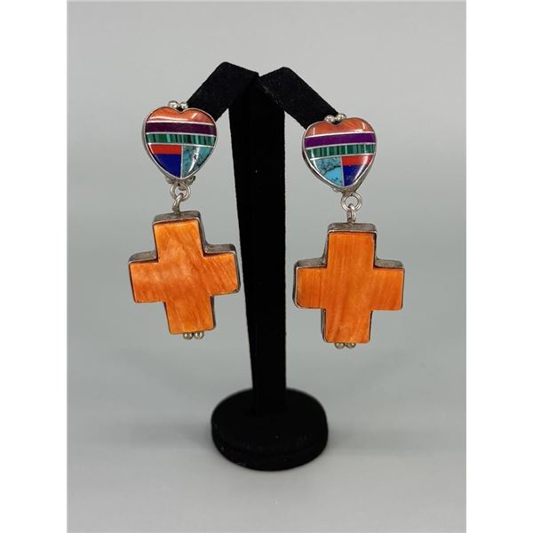 Navajo Sterling Silver Spiny Oyster Earrings