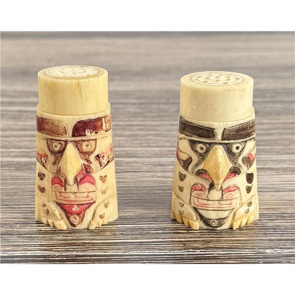 Carved Totem Pole Salt & Pepper Shakers