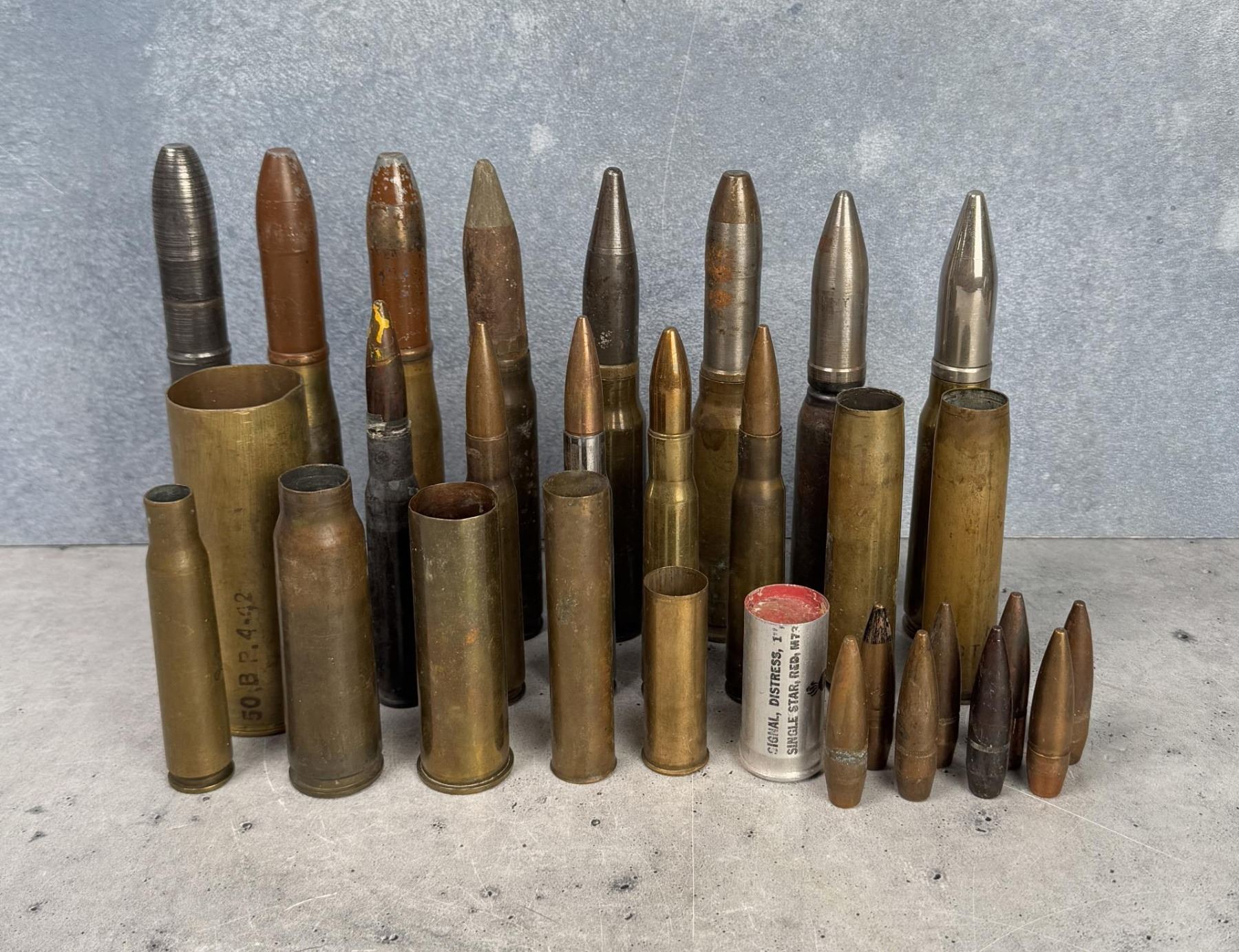 Collection Of Military Ammo Shells & Bullets