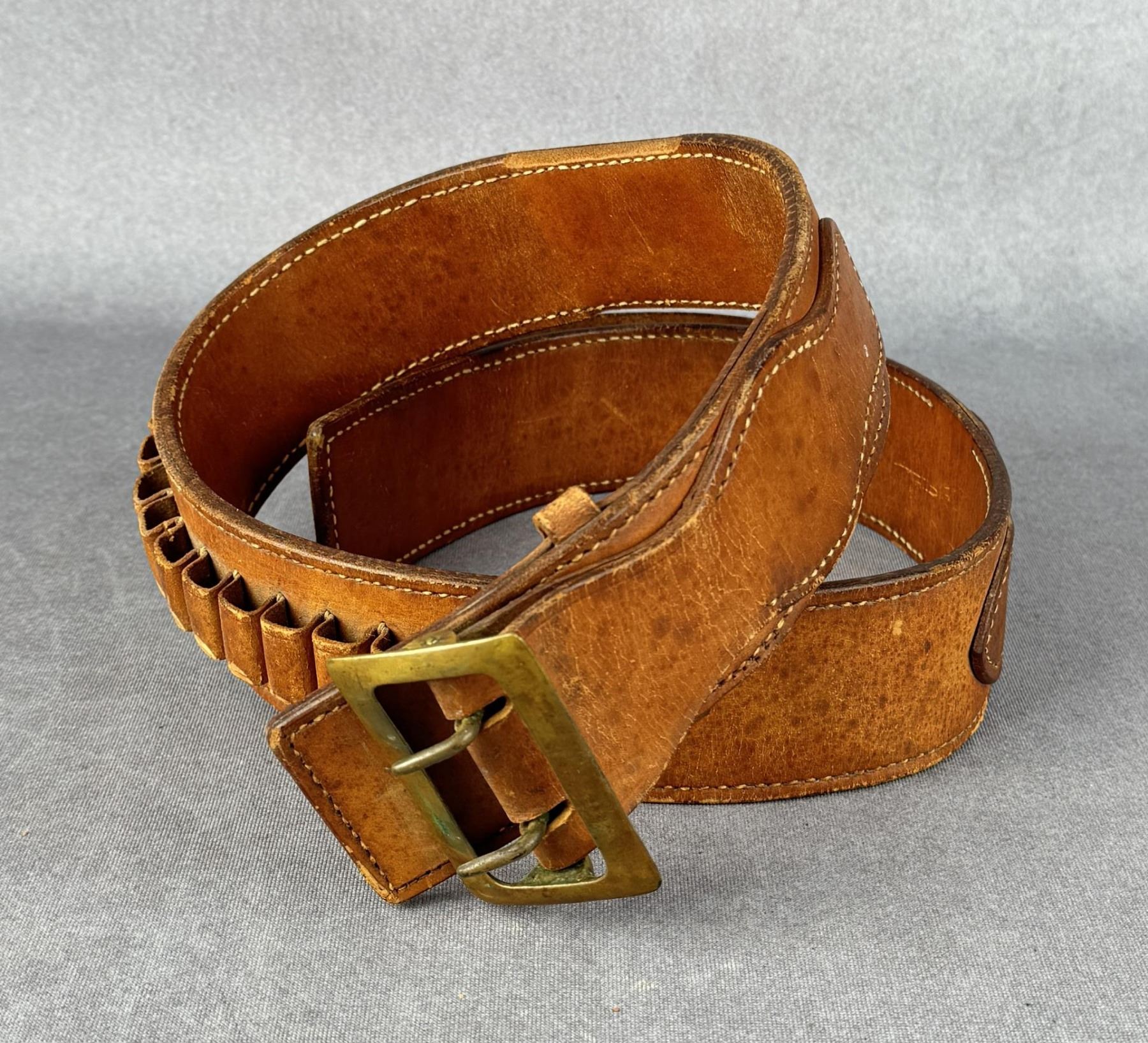 Cowboy Leather Gunfighter Ammo Belt Gun Rig