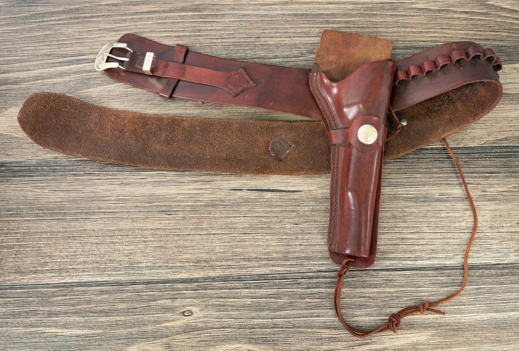 Leather Cowboy Ammo Belt Gun Rig