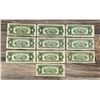 Image 2 : Collection of 10 $2 Red Seal Bills Notes