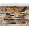 Collection of Hunting Knives and Shotgun Case