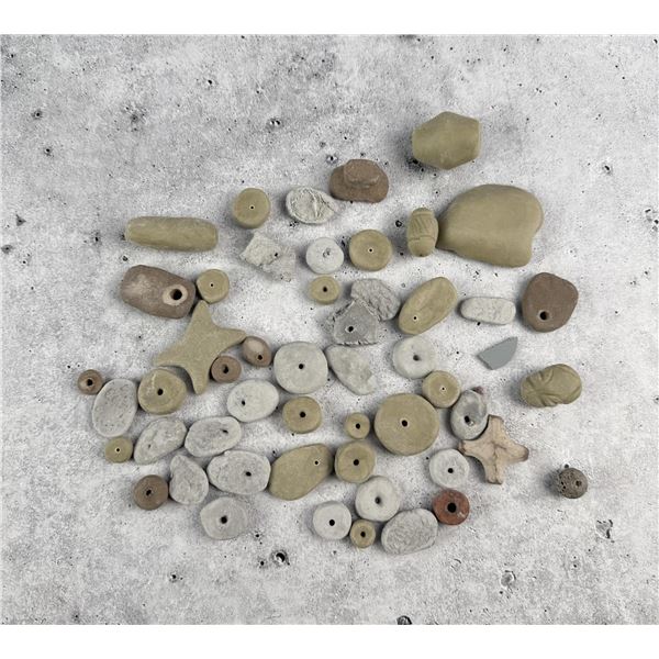 Group Of Native American Indian Clay Beads