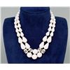 Image 1 : Art Deco Milk Glass Bead Flapper Necklace