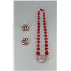 Image 3 : Art Deco Red Glass Flapper Necklace Earrings