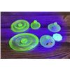 Image 1 : Collection Of Vaseline Uranium Glass Lids
