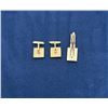 Image 2 : Gold Filled Agate Tie Clip & Cufflinks