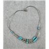 Image 2 : Navajo Liquid Silver Turquoise Beaded Necklace