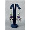 Image 1 : Sterling Silver Amethyst Opal Earrings