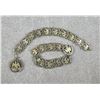 Image 1 : Mexican Silver Coin Pocket Watch Fob and Bracelet