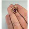 Image 3 : 10K Gold Synthetic Ruby Ring