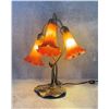 Image 1 : Tiffany Style Three Shade Lily Table Lamp