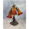 Image 2 : Tiffany Style Three Shade Lily Table Lamp