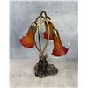 Image 3 : Tiffany Style Three Shade Lily Table Lamp