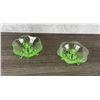 Image 2 : Fenton Lotus Uranium Glass Candlesticks