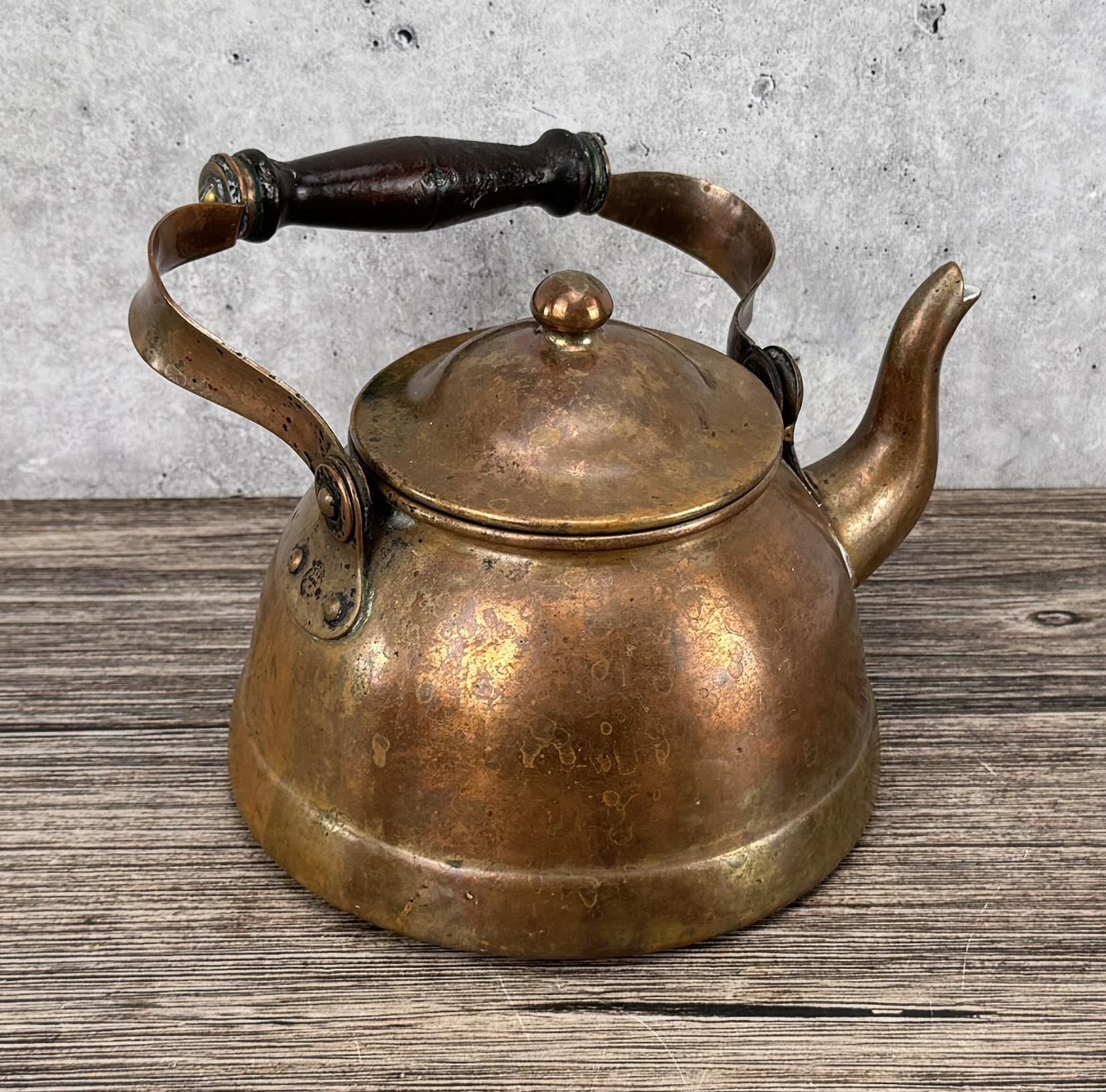 Rustic Copper Tea Kettle Pot