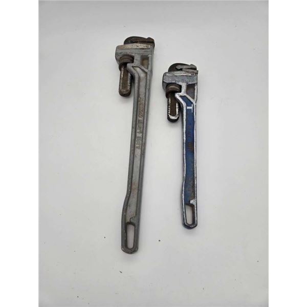 2 heavy duty aluminum pipe wrenches